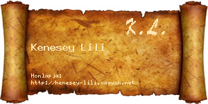 Kenesey Lili névjegykártya