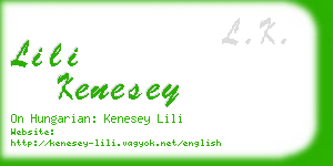 lili kenesey business card